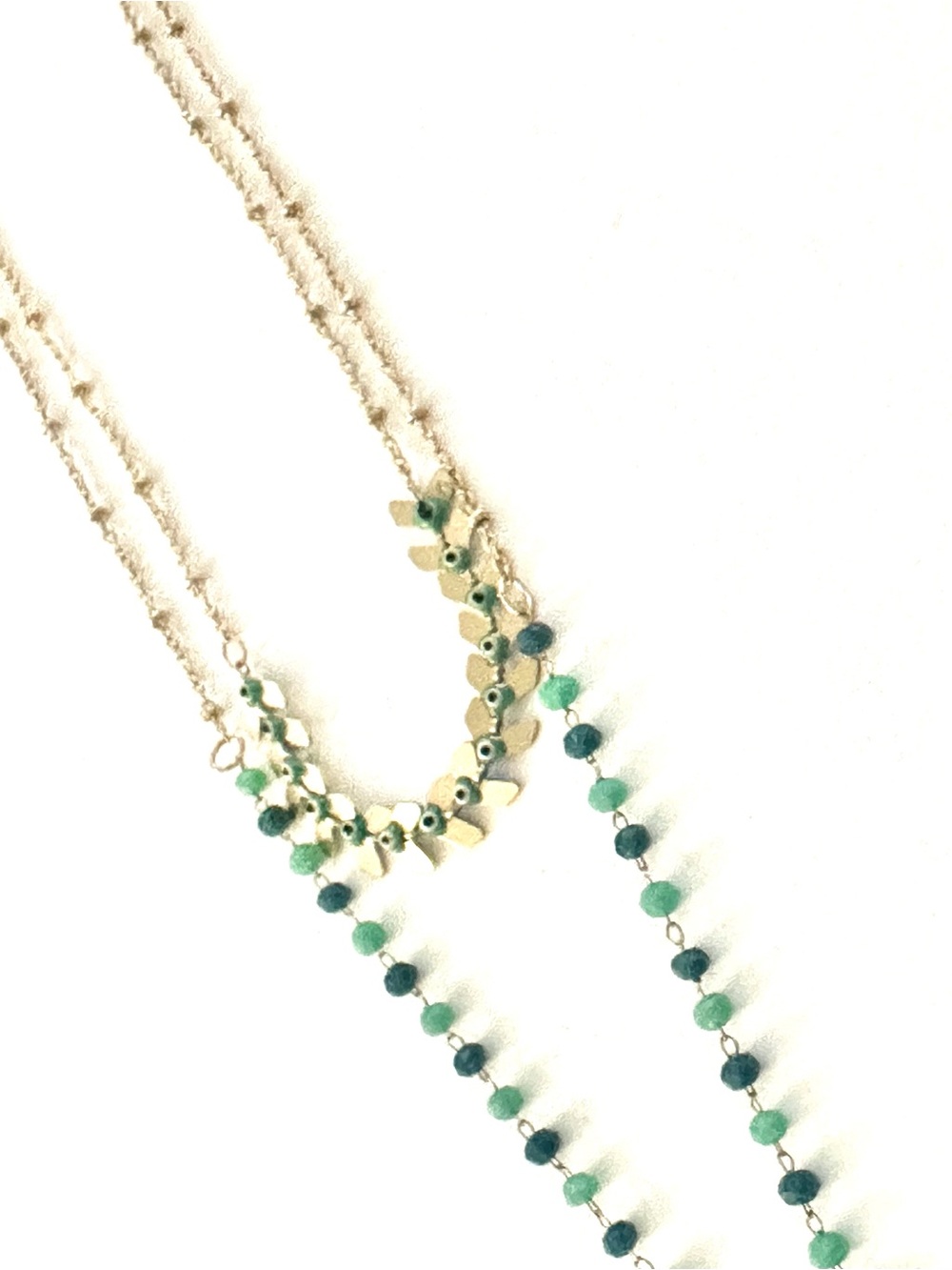 Lonna & Lilly Long Layered Necklace w/ Crescent Moon, Star & Teal Beads - Picture 4 of 7